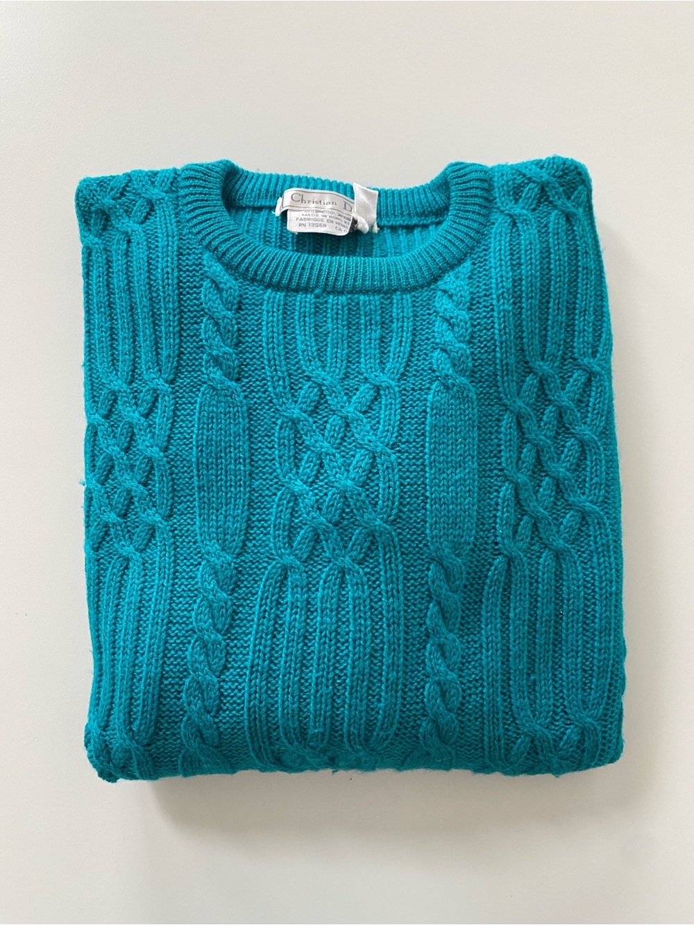 Vintage 90’s Christian Dior Cable Knit 100% Wool Sweater